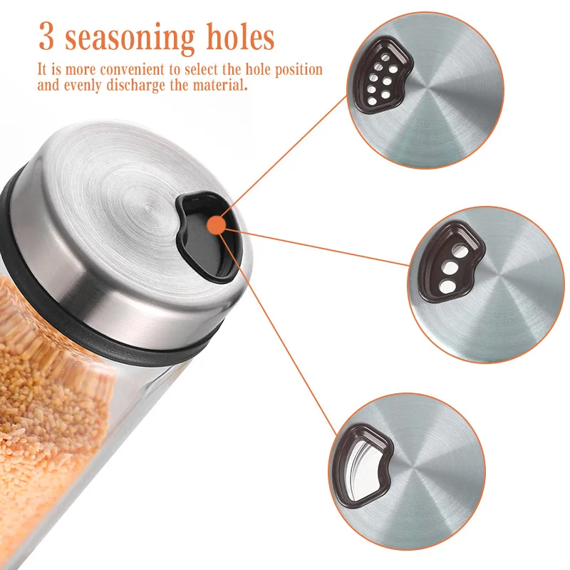 Sealed Seasoning Bottle Set Glass Seasoning Jar Kitchen Supplies