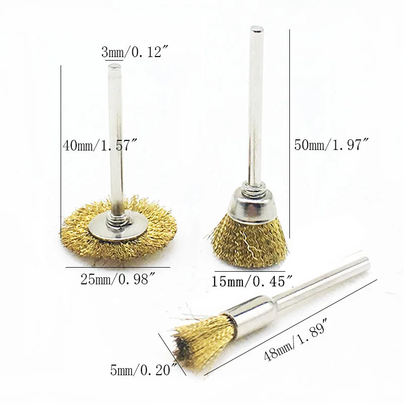 1/" 5pc Stainless Steel Wire pen wheel Brush Set F Dremel Rotary Tool Die Grinder
