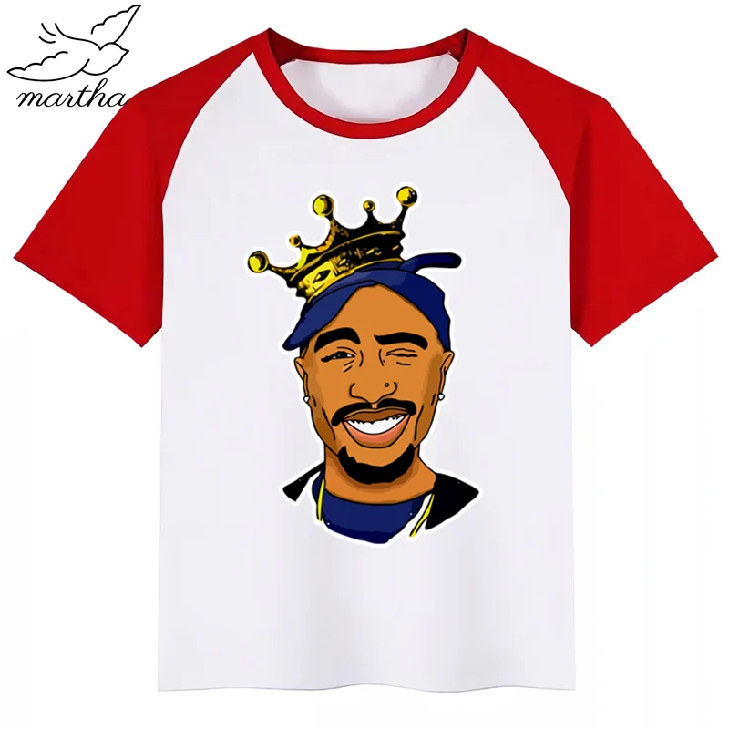 Tupac 2pac/новая футболка для мальчиков футболки для девочек с милым животным принтом детская Удобная футболка с круглым вырезом Одежда для мальчиков и девочек с короткими рукавами - Цвет: RedD