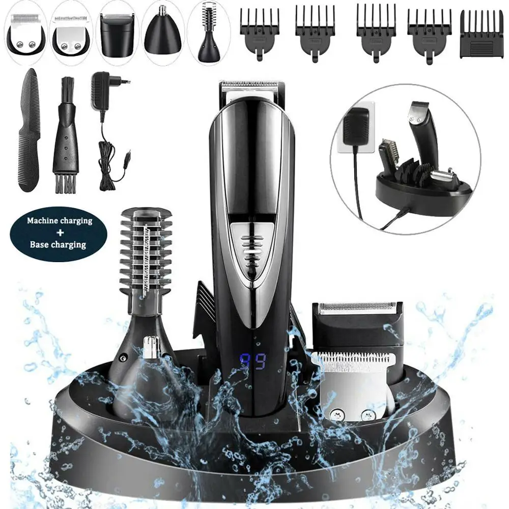  Waterproof 5 In 1 Electric Hair Clippers Rechargeable Hair Cutting Machine Hair Removal Trimmer Bea