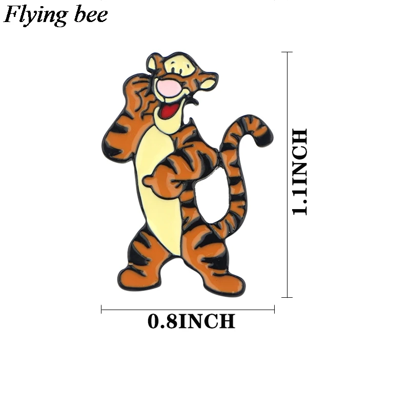 Flyingbee Тигр креативные значки Мультяшные металлические булавки для женщин и мужчин булавка для рюкзака персональная детская булавка очаровательное ювелирное изделие X0607