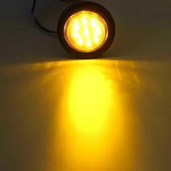 

10pcs Side Marker Lights Amber Round Tail Clearance 7-LED Sealed 3200K
