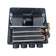 

12V Auto 4 Port Underdash Compact Heater Kit 12X Copper Tube+Speed Switch Set For Truck Universal