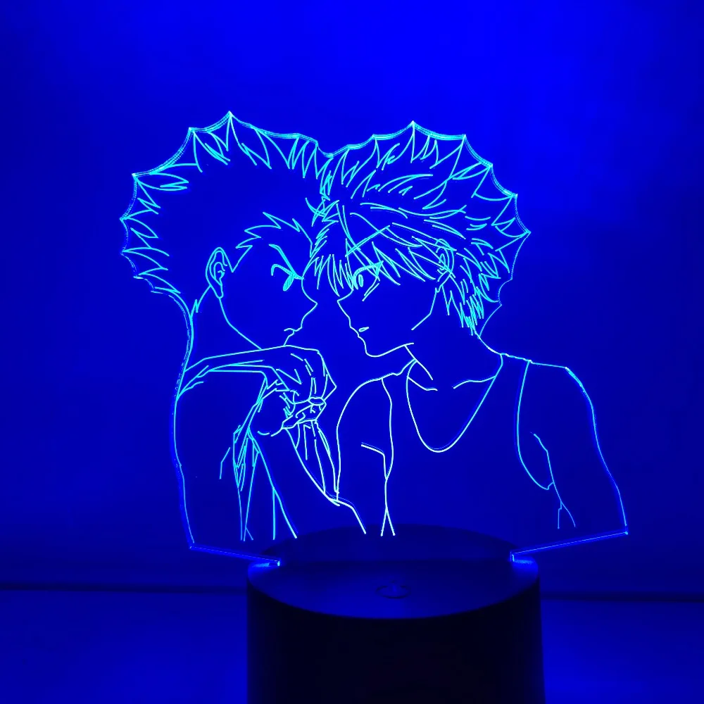 Аниме Охотник X 3d светильник Freecs Killua фигурка СВЕТОДИОДНЫЙ Ночник 3D Новинка