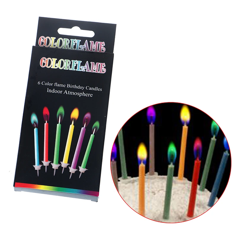Candle Dessert-Decoration Wedding-Cake-Candles Safe Birthday-Party-Supplies Flames Colorful