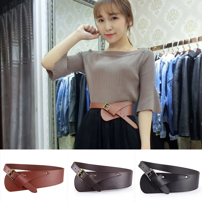 

Corset Leather Belt Black Brown Coffee Wide Belt Female Decoration Accessories Belt DIY Dress Coat Trousers Waistband PU Leather