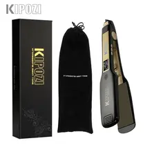 KIPOZI Professional prostownica do włosów prostownica parowa z 1.75 Cal szeroki cyfrowy wyświetlacz LCD czarny ceramiczny do stylizacji włosów
