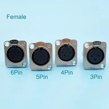 

50pcs 3Pin 4Pin 5Pin 6Pin Xlr Speaker Connector Socket Cannon Female Plug Xlr Audio Amplifier Connector Balance Male Jack Metal