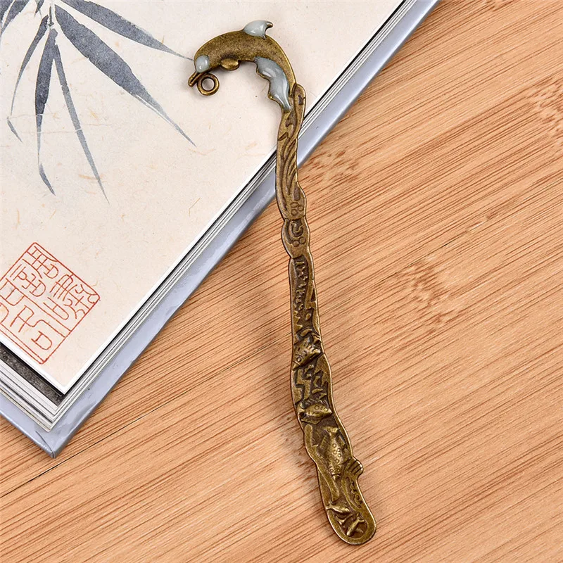 1pc/2pc Metal Cute Animal Bookmarks 9 Style Glow In The Dark Vintage Document Book Mark Label For Office School Stationery