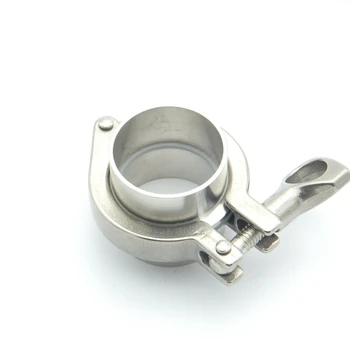 

304 Stainless Steel Sanitary Pipe Fitting Set 45mm Pipe OD Sanitary 2" Tri Clamp Weld Ferrule + Tri Clamp + Silicon Gasket