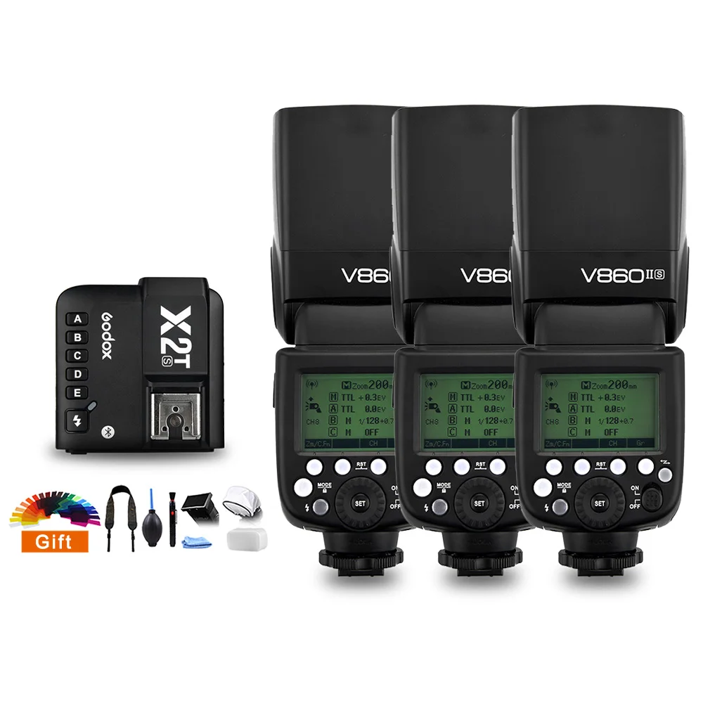 3PS V860II-S and X2T Godox V860II V860II-S ttl HSS литий-ионная батарея Speedlite вспышка с X2T-S триггером передатчик для sony A9 A7 A7M3 A7R A7S - Цвет: 3PS V860II-S and X2T