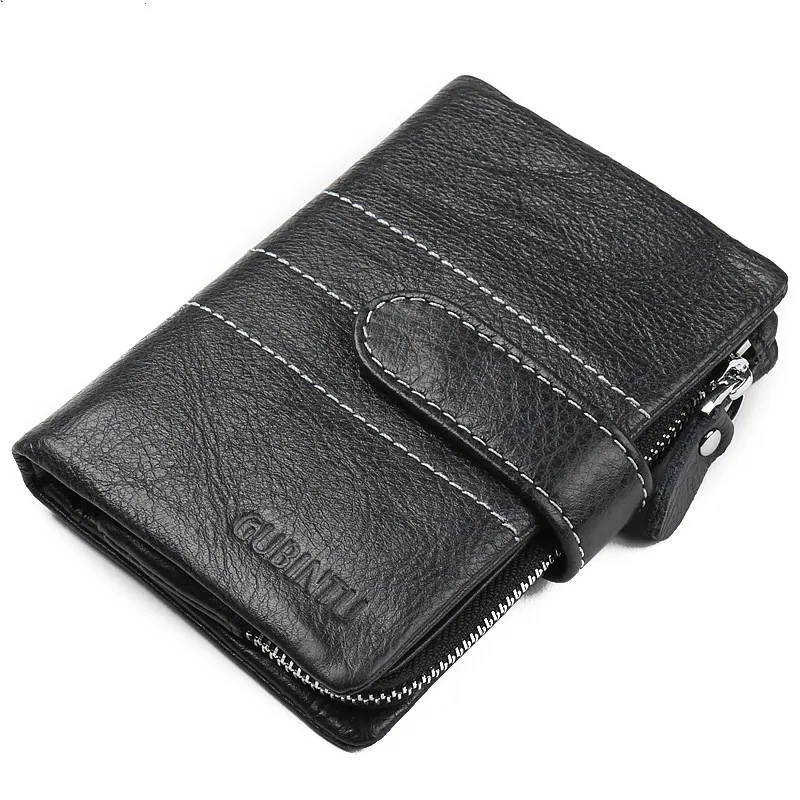 

Fashion Men's Leather with Aluminum Clasp Wallets Credit Card Holders Dollar Clutch Money Bag Restrained Style Wallets For Men
