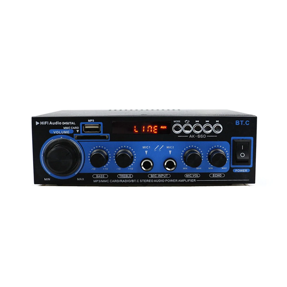 Усилитель мощности аудио BT цифровой приемник MP3 плеер fm радио ЖК дисплей двойной