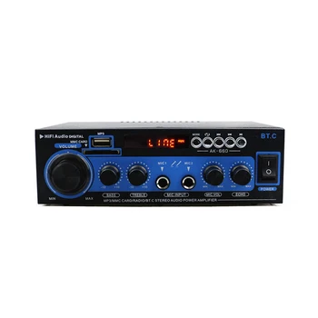 

Power Amplifier Audio BT Digital Audio Receiver MP3 Player FM Radio LCD Display Dual Microphone Input with Remote Control