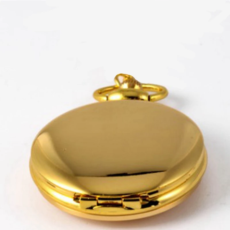 Карманные часы с двумя гранеными зеркальными стеклами золотого цвета с римскими цифрами, механические трендовые ручные карманные часы