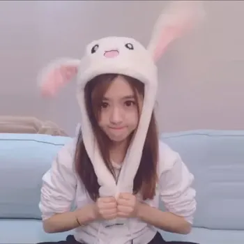 

Cartoon Cuddly Moving Ear Rabbit Hat Dance Plush Toy Plush Cap Hat Soft Stuffed Animal Toy Toys for Children