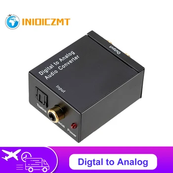 

INIOICZMT Digital to Analog Audio Converter Coaxial SPDIF Optical Digital Stereo Audio DAC Aamplifier Adapter with RCA RL Output