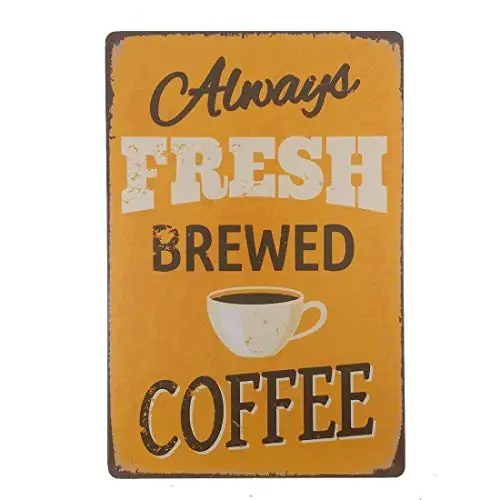 

(Всегда свежий пивной настенный постер для кофе, жестяной знак, винтажный декор для барбекю, ресторана, столовой, кафе, магазина