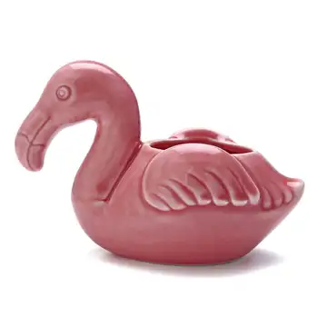 

Flamingo Shaped Ceramic Flowerpot Mini Flamingo Porcelain Manual Cute Succulent Potted Flower Plant Pot Desktop Home Decor