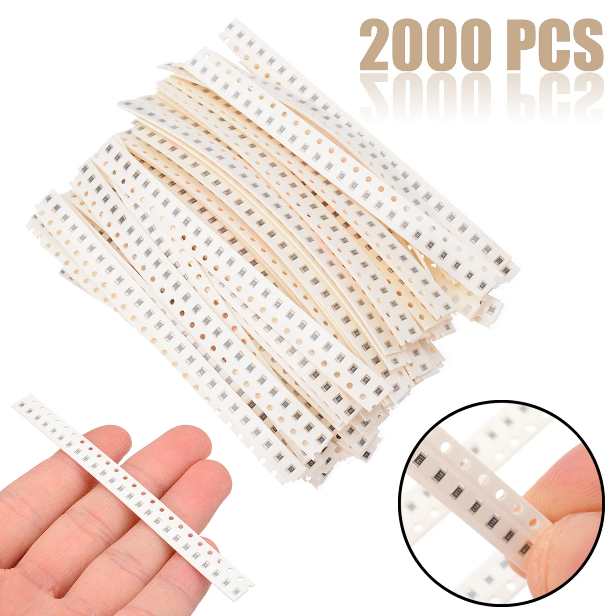 

2000pcs/set 10R-910K Precision SMD Resistor Assortment Strips Kit Electrical SMD Resistors 80 Values 0805 1%