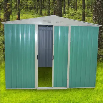 

Garden Shed Metal Apex Roof Outdoor Storage Garden Tool Room