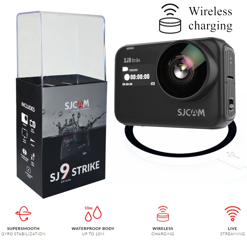 

SJCAM SJ9 Strike 4K 60FPS WiFi Remote Action Camera Wireless Charging Live Streaming Camera