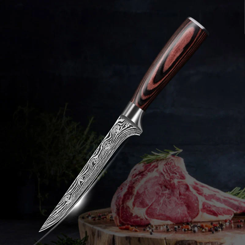 Кухонный нож, 6 дюймов, нож для обвалки, высокое качество, нож из нержавеющей стали для костяного мяса, рыбы, фруктов, овощей, инструмент для приготовления пищи