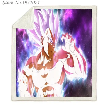 

Anime Dragon Ball Super Printed Fleece Blanket for Beds Thick Quilt Fashion Bedspread Sherpa Throw Blanket Adults Kids 08