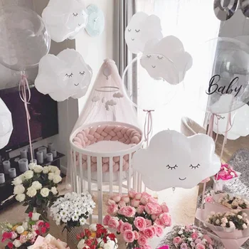 

1pc Cartoon Cute Baby White Sleep Cloud Foil Balloons Colorful Smile Rainbow Helium Ballons Children toy Birthday Balloon Globos