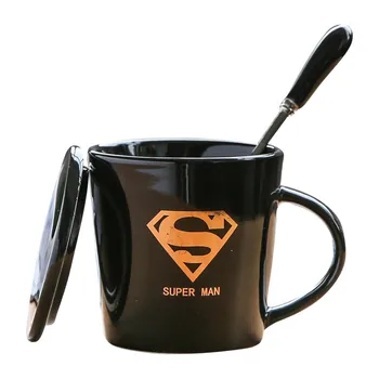 

235ml Batman Avengers Superman Cartoon Water Cup Coffee Milk Tea Ceramic Mug Home Office Collection Cups Festival Friend Gift