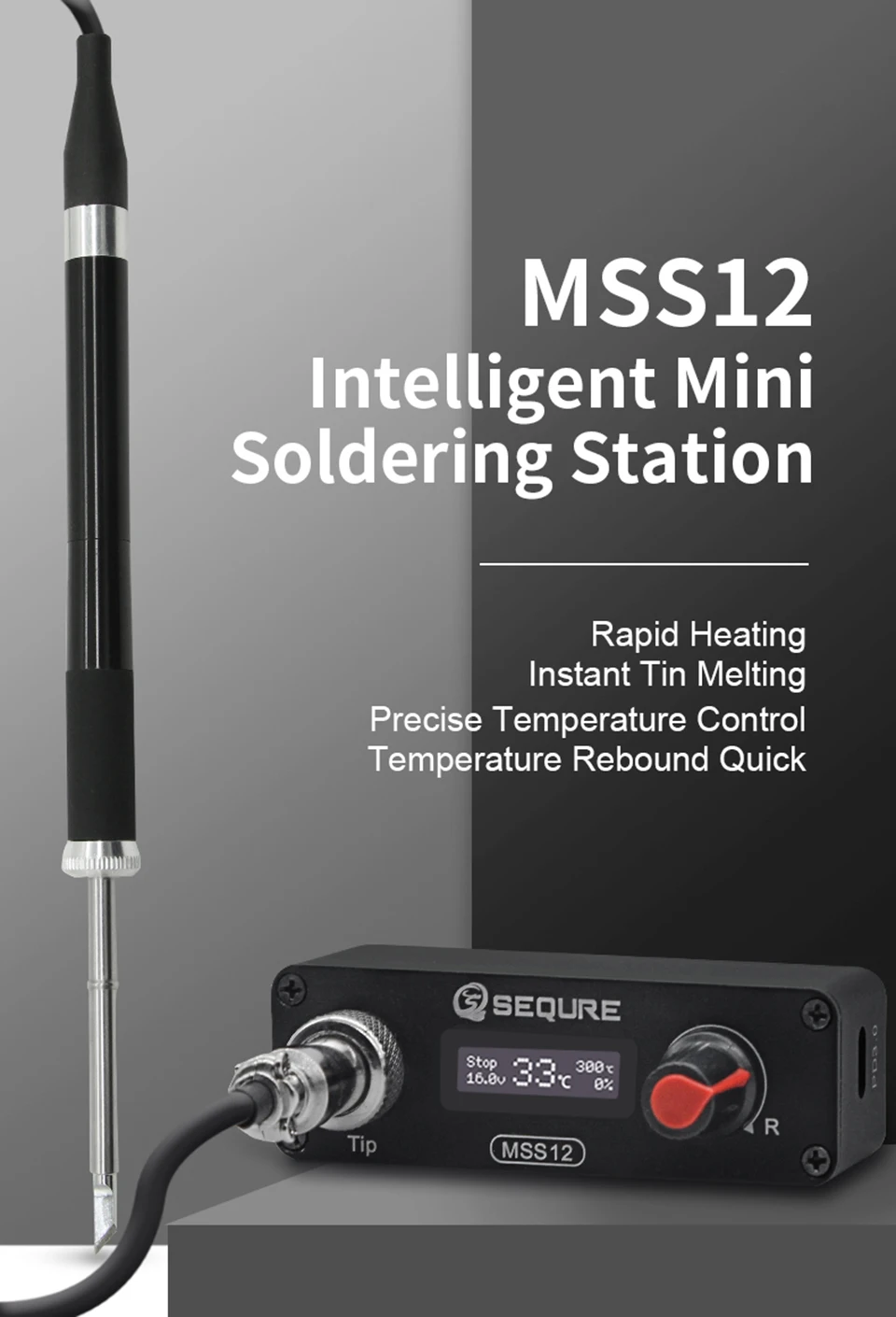 SEQURE MSS12 Mini OLED Soldering Station Compatible With T12 Supports PD3.0/3S-6S/12V-25V Power Supply gas welding equipment