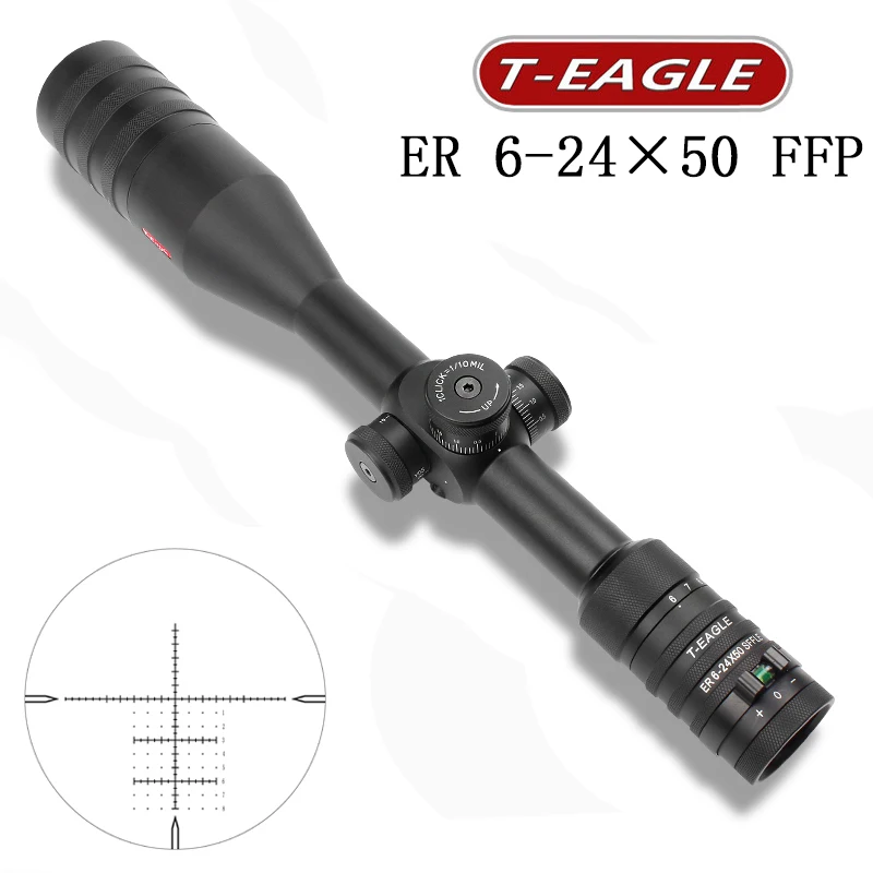 TEAGLE ER 6-24x50 FFP компактный прицел охотничий оптический прицел снайперский тактический пистолет прицел подходит. 308win для PCP