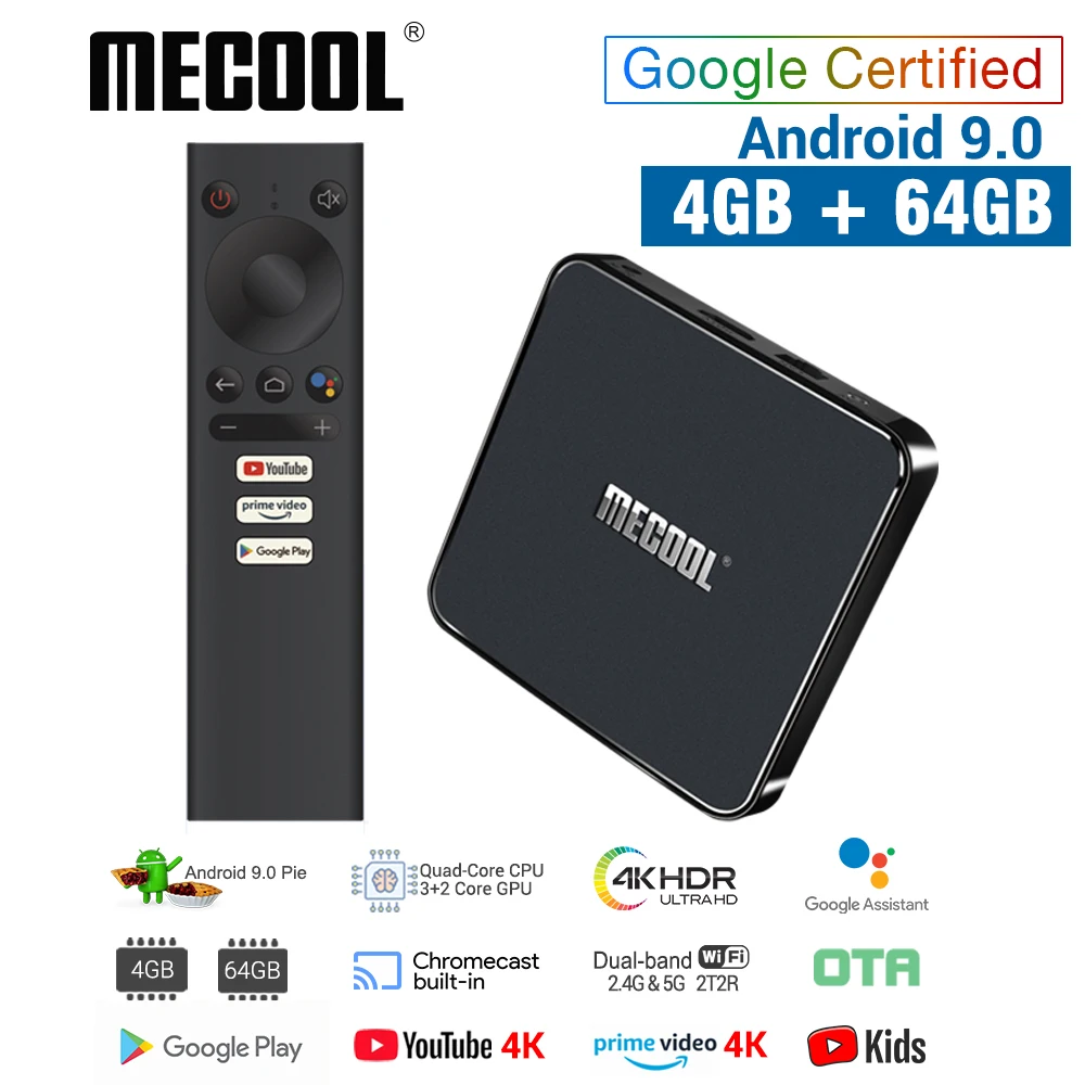 ТВ приставка MECOOL KM1, Android 9,0, 4 Гб ОЗУ 64 Гб ПЗУ, Amlogic S905X3, 2,4G/5g, Wi Fi, 4K, BT4.2, голосовое управление, ТВ приставка с сертификатом Google|ТВ-приставки и медиаплееры| | АлиЭкспресс
