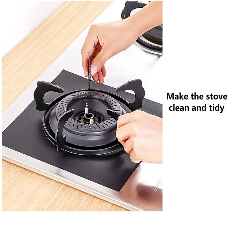 1/4PC Stove Protector Cover Liner Gas Stove Protector Gas Stovetop Burner Kitchen Accessories Mat Cooker Cover