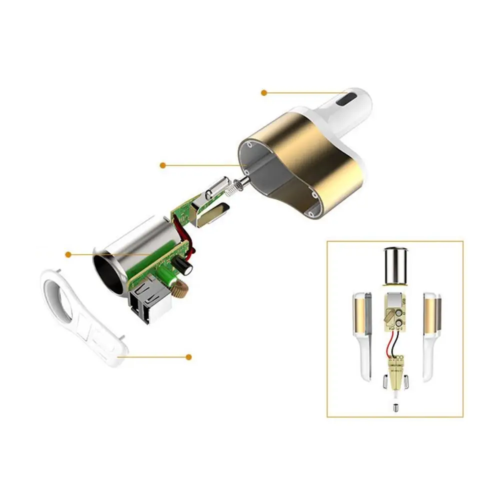 Автомобильный Зарядное устройство прикуриватель 2-Порты USB Зарядное устройство 2.1A Универсальное зарядное устройство