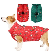 

Warm Dog Clothes For Small Large Dog Coats Jacket Christmas Snowman Santa Printed Pet Dogs Cats Clothing French Bulldog Outfits