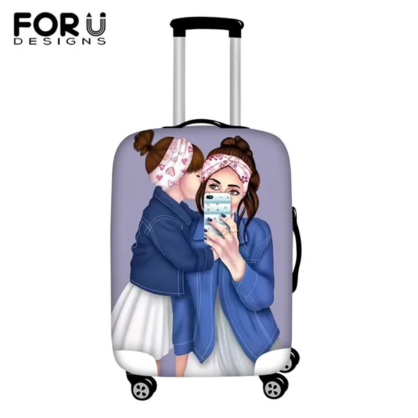 HME1251 FORUDESIGNS/чехол для багажа с рисунком королевы из мультфильма для девочек и супермамы, аксессуары для путешествий, чемодан на колесиках, защитный чехол для багажа - Цвет: HME1251