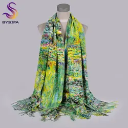 [BYSIFA] 2019 новые зимние женские кашемировые шарфы обертывания люксовый бренд толстые теплые зеленые пашмины шарф Дамский шарф шаль 200*70 см