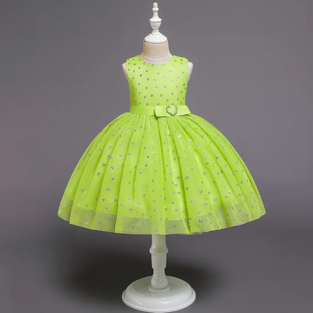 Детское Нарядное вечернее платье; розовое платье принцессы с цветочным узором для девочек; зеленое платье для девочек 1-6 лет