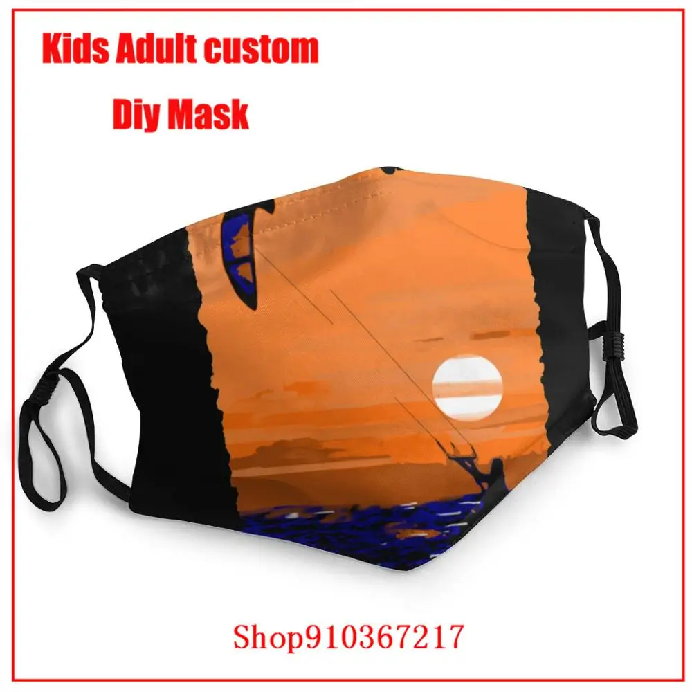 Kiteboarding Kitesurfing mask pm2.5 funny pattem print grimace ghost washable face kids DIY fashion mondmasker | Аксессуары для