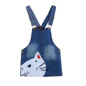 Summer Kids Girls Dress Denim Overalls Dresses Braces Clothes For Age 2-7 Years Kids 1