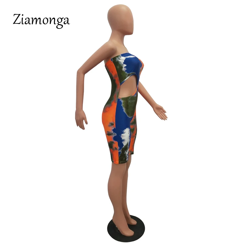 Ziamonga, новинка, женский, с завязками, окрашенный, без бретелек, с вырезами на талии, летний, до колена, комбинезон, облегающий, облегающий, пляжный, праздничный, комбинезон
