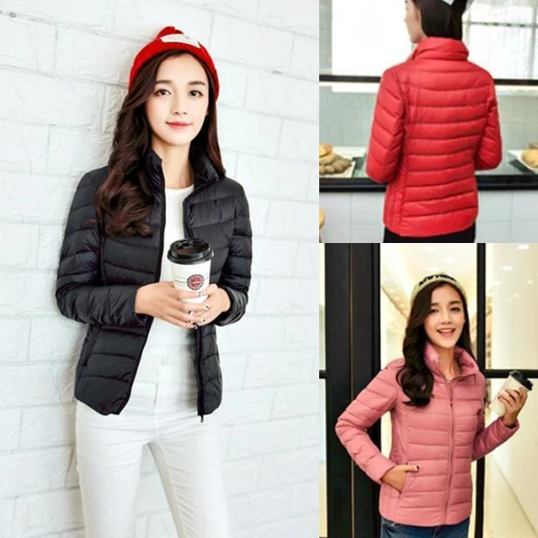 Koop ZOGAA Winter Vrouwen Gewatteerde Warme Jas Dames Ultra Licht Eendendons Gewatteerde Uitloper Vrouwelijke Hooded Korte Slanke Effen Overjas 2019 HOT