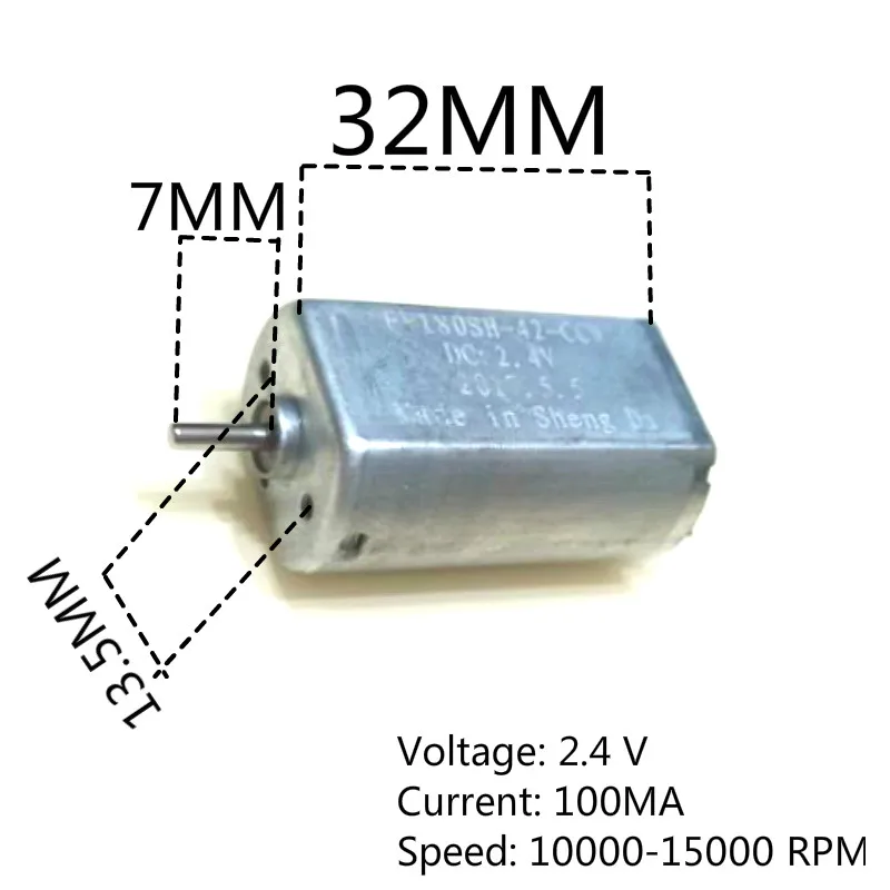 Бесплатная доставка A2 FF 180SH Стандартный высокоскоростной двигатель 2 4 V 10000 rpm 180