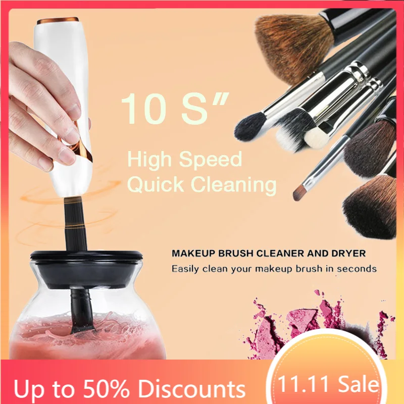 

Electric Makeup Brush Cleaner & Dryer Set Convenient Silicone Make up Brushes Washing Cleanser Cleaning Tool Machine