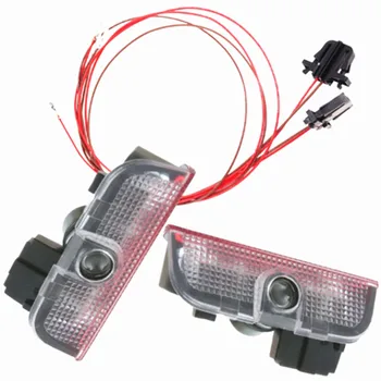 

FHAWKEYEQ 1Set LED Door Warning Welcome Light Projector Lamp + Harness Wiring Plug For VW Tiguan Jetta MK7 Golf MK6 Passat B6 B7
