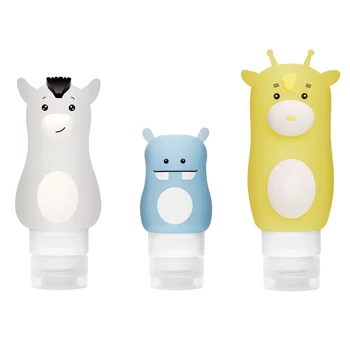 

Portable Silicone Travel Bottles, Cosmetic Travel Containers, Squeezable and Refillable Bottle Set with Suction Cup