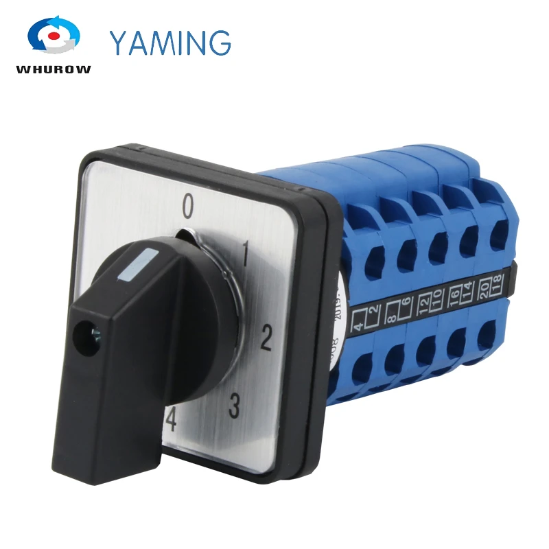 

LW26-20/5 DIY 20A 0-5 Positions 5 Poles Changeover Power Selection Rotating Control Circuit Signal Control Cam Switch