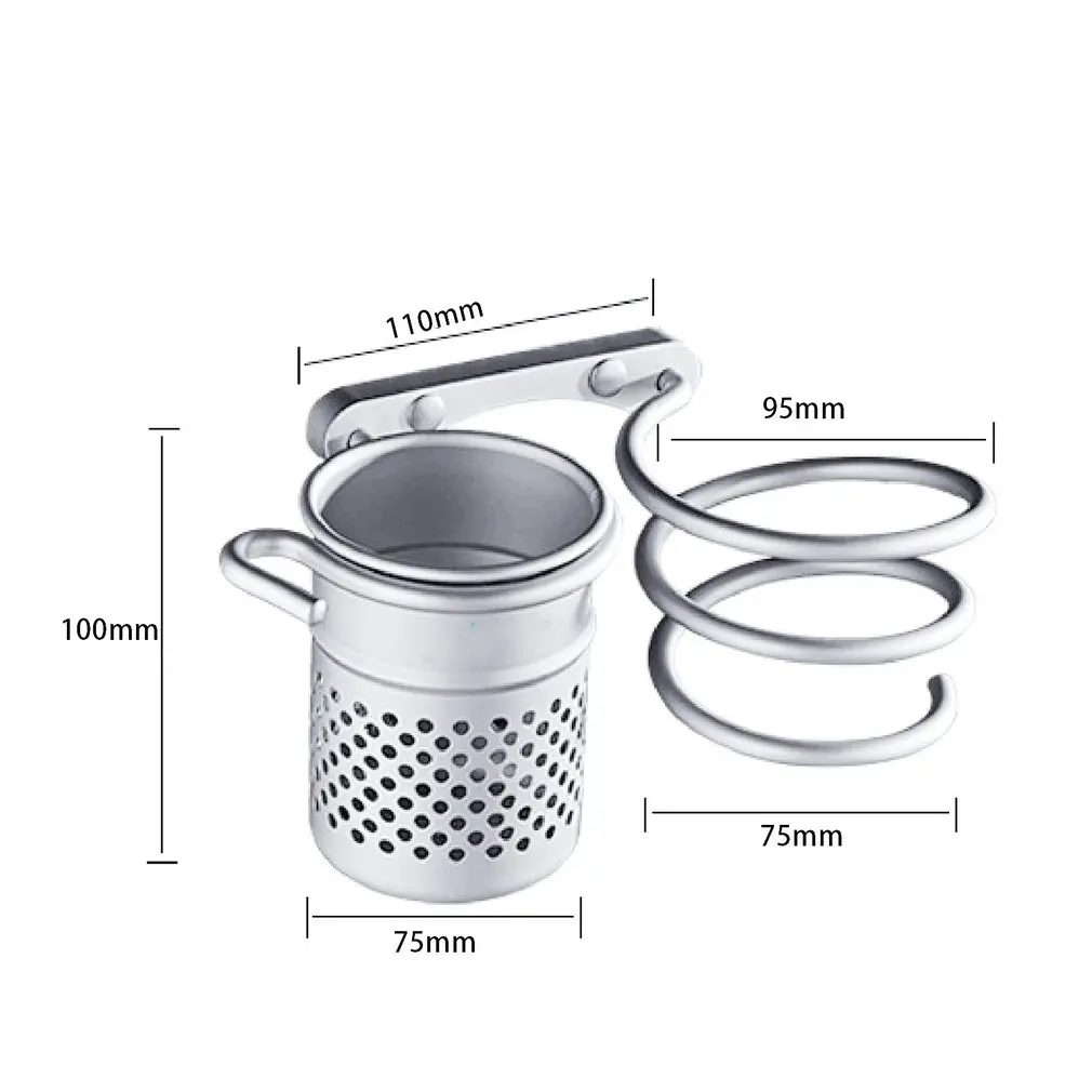 Алюминиевый настенный фен для волос, сушилка для волос, держатель для гребня, подставка, набор для хранения гребней, органайзер, аксессуары для ванной комнаты