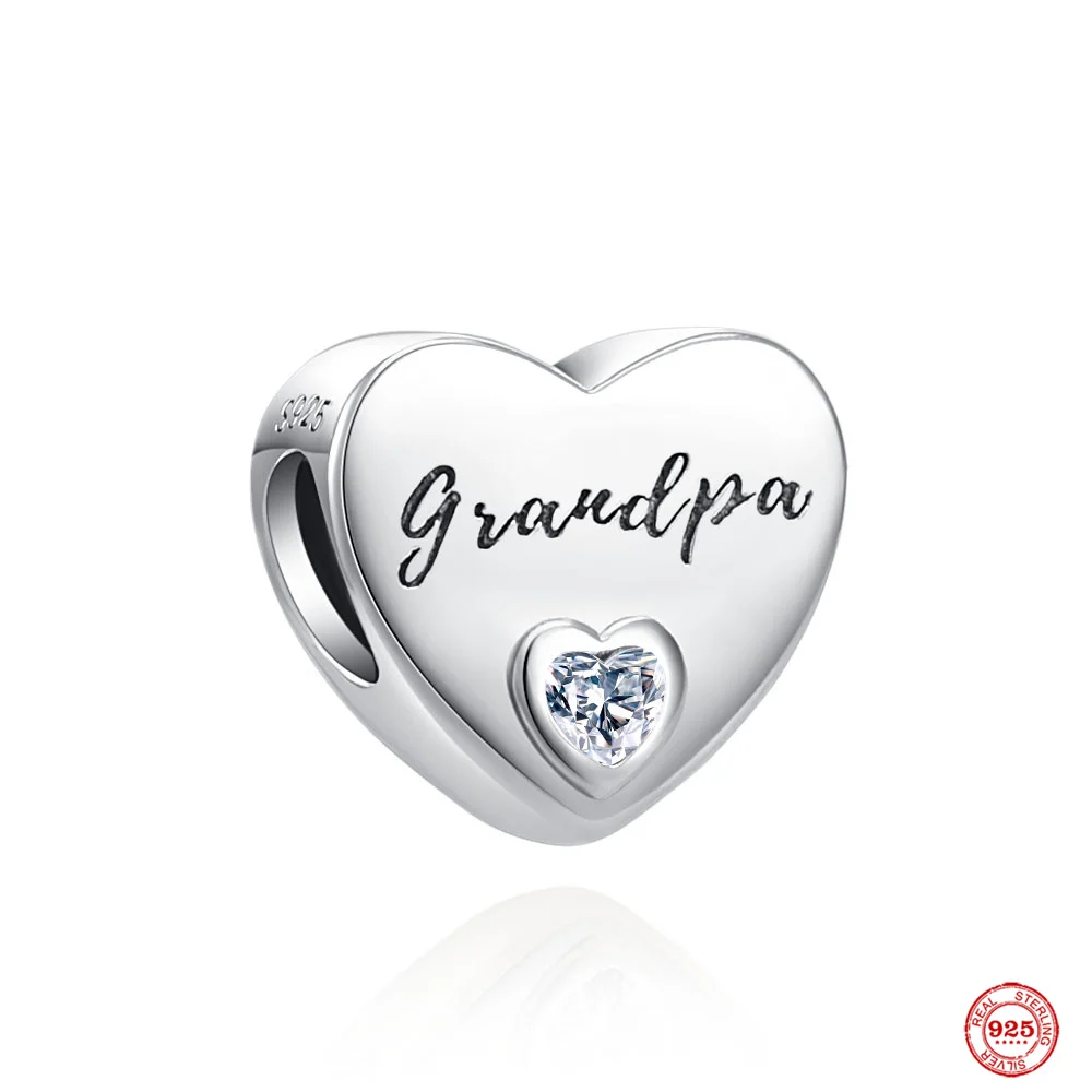 925 Silver Letter Family Beads Grandma Brother Son Pendant Women Dangle New Charm Fit Original Bracelet For Jewelry Gift 4